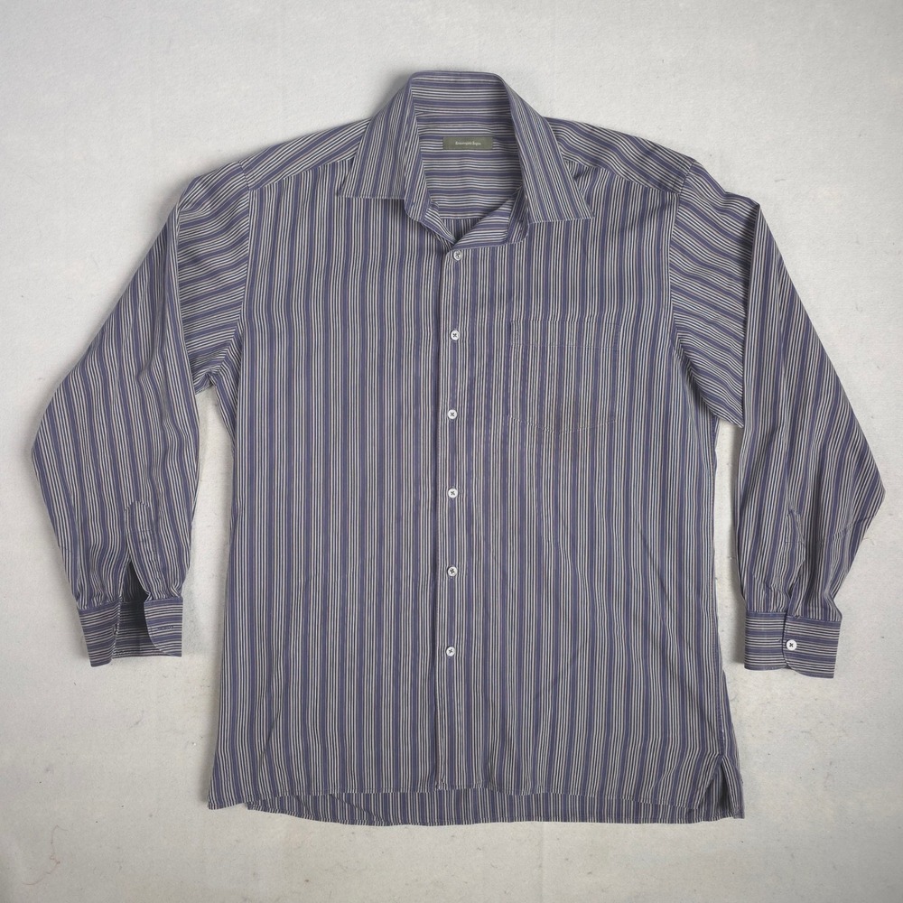 Ermenegildo Zegna Striped Dress Shirt‎ Long Sleeve Button Up XL